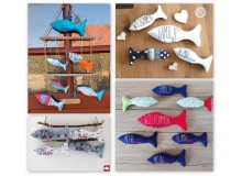 Stickserie ITH - Flip 'n Fold Fische - inkl. Schriftzüge